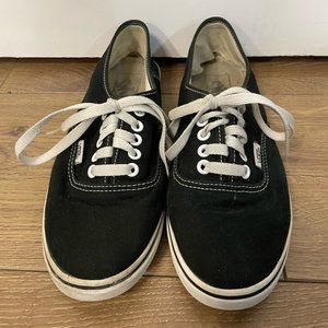 Vans Runners Shoes Black Ankle Height White Trim Men 7/ Women’s 8.5